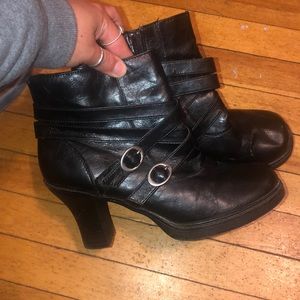 Size 8 black booties with buckles